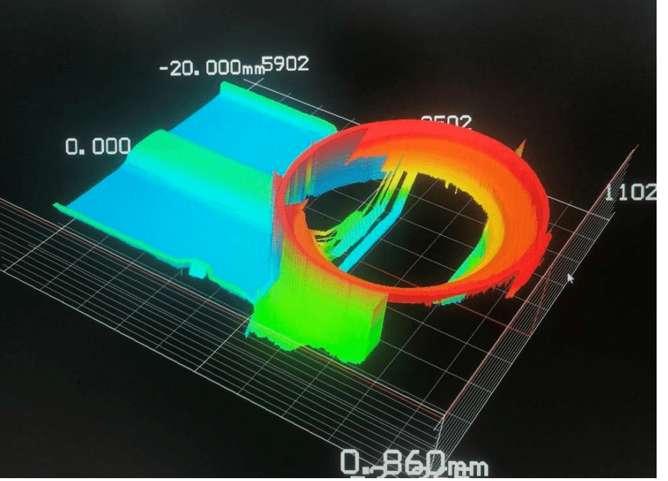 Industrial 3D inspection scan used to evaluate part geometry